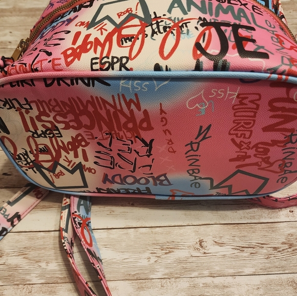 Graffiti Patterned Backpack - Picture 3 of 9